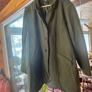 Universal Standard Olive Green Single-Breasted Pea Coat